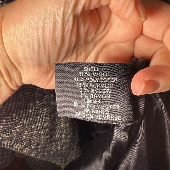 Guess SZ XL Womens Tweed Swing Double Breasted Wool Blend Pea Coat Winter Dressy - Picture 11 of 13